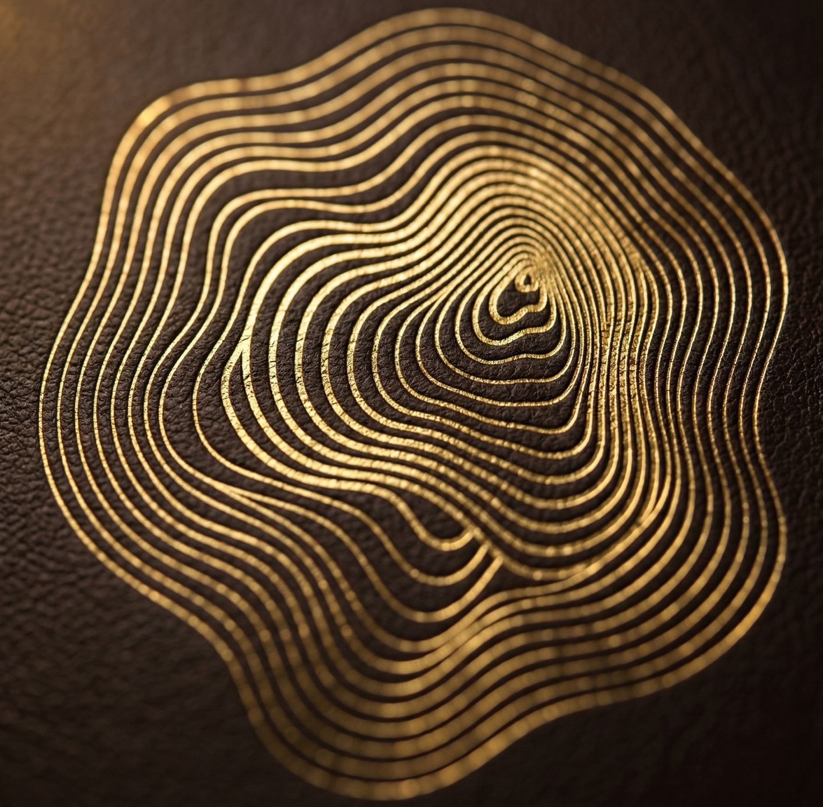 Golden emboss on leather